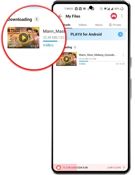 Download large videos