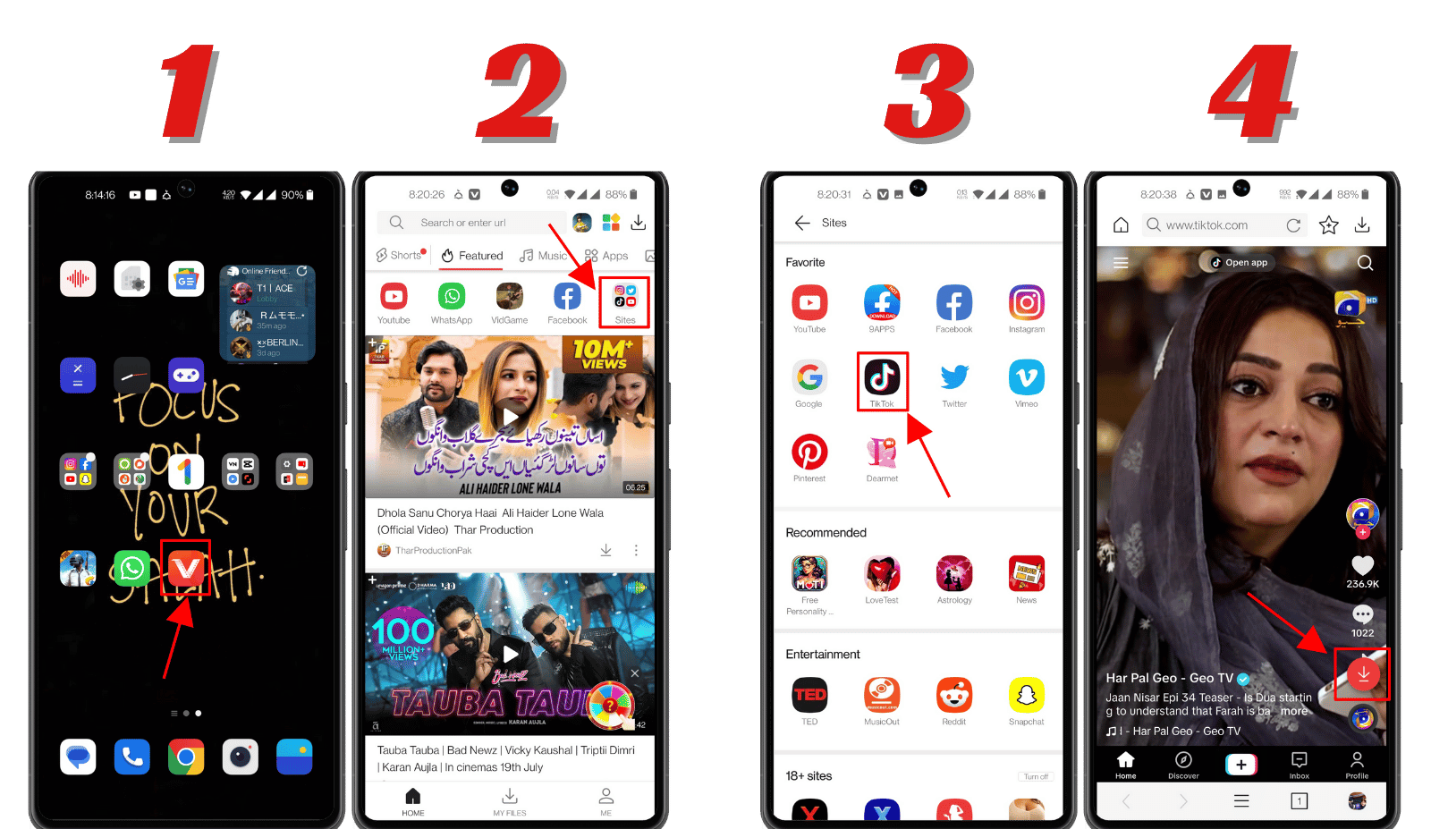 how to download tiktok video from vidmate